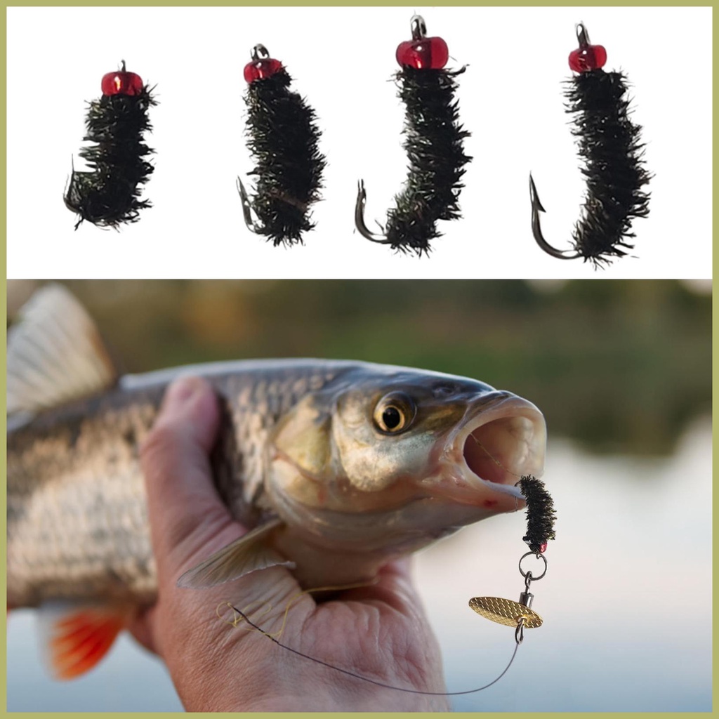 10 cái / bộ ruồi nymph scud thực tế để câu cá hồi côn trùng nhân tạo sâu bướm lure mô phỏng giun scud ksidhyuvn