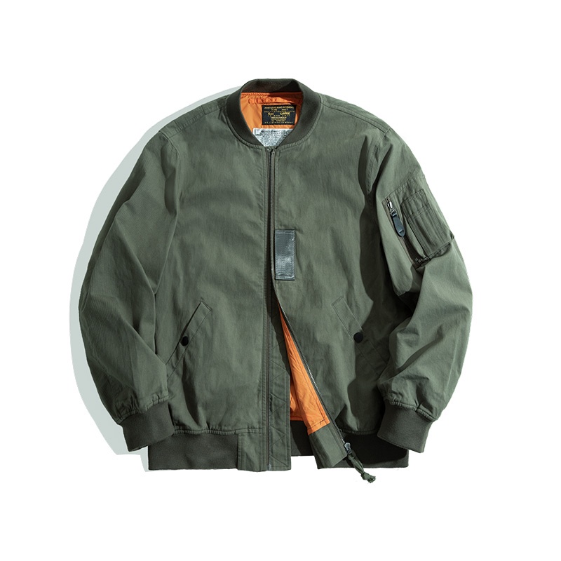 Air ma1 bomber jacket đồng phục học sinh phong cách quân đội áo khoác retro đồng phục bóng chày nam hợp thời trang mùa thu