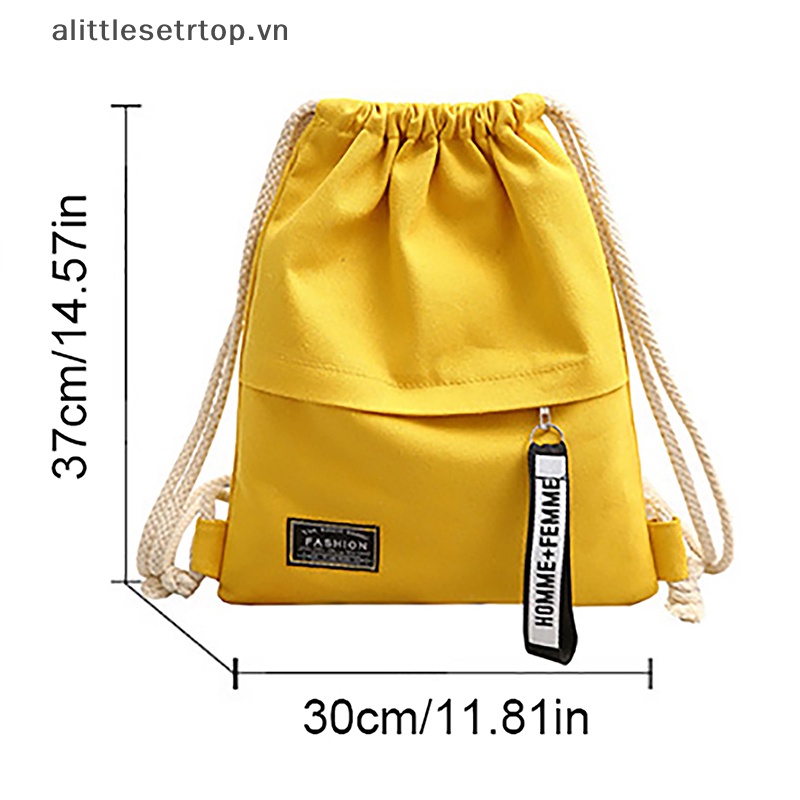 Alittlesetrtop 1pc ba lô dây rút vải thời trang trường học tập thể dục túi dây rút dây thường knapsack school back pack cho thanh thiếu niên.