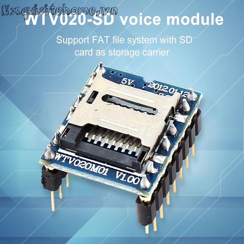 Wtv020-sd voice module hỗ trợ thẻ nhớ 32m-1gb mini sd card mp3 sound module