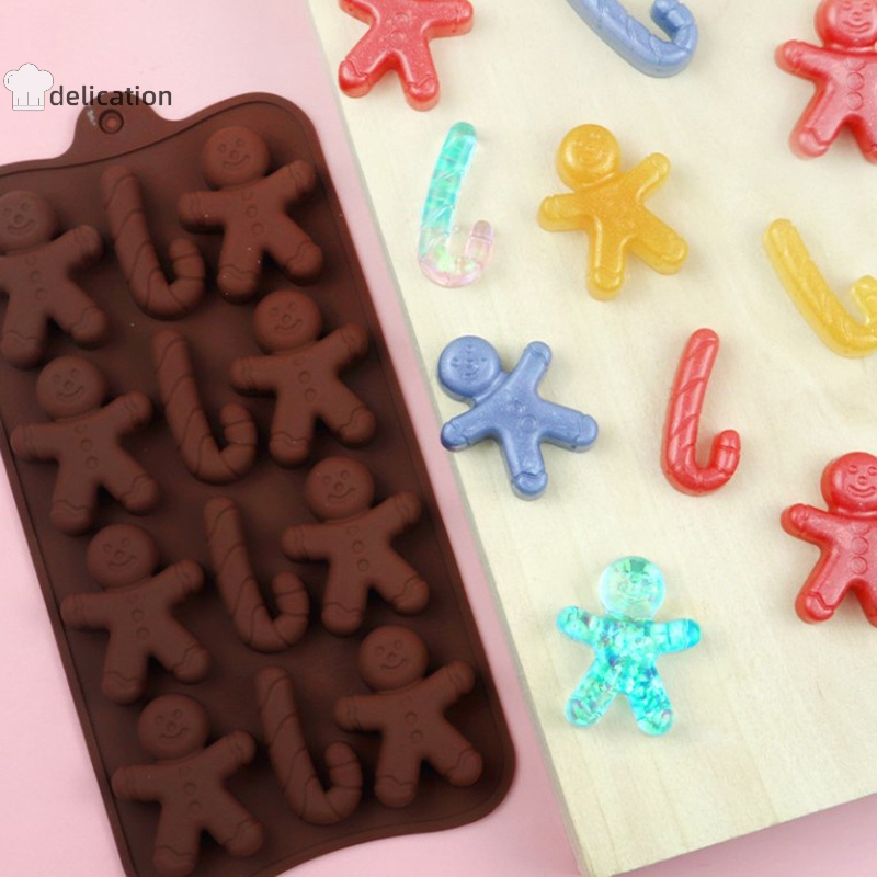 Hình dạng giáng sinh khuôn sô cô la silicone non- fondant cookie khay nướng xmas cây kẹo bánh gừng người đàn ông quà tặng dụng cụ làm khuôn