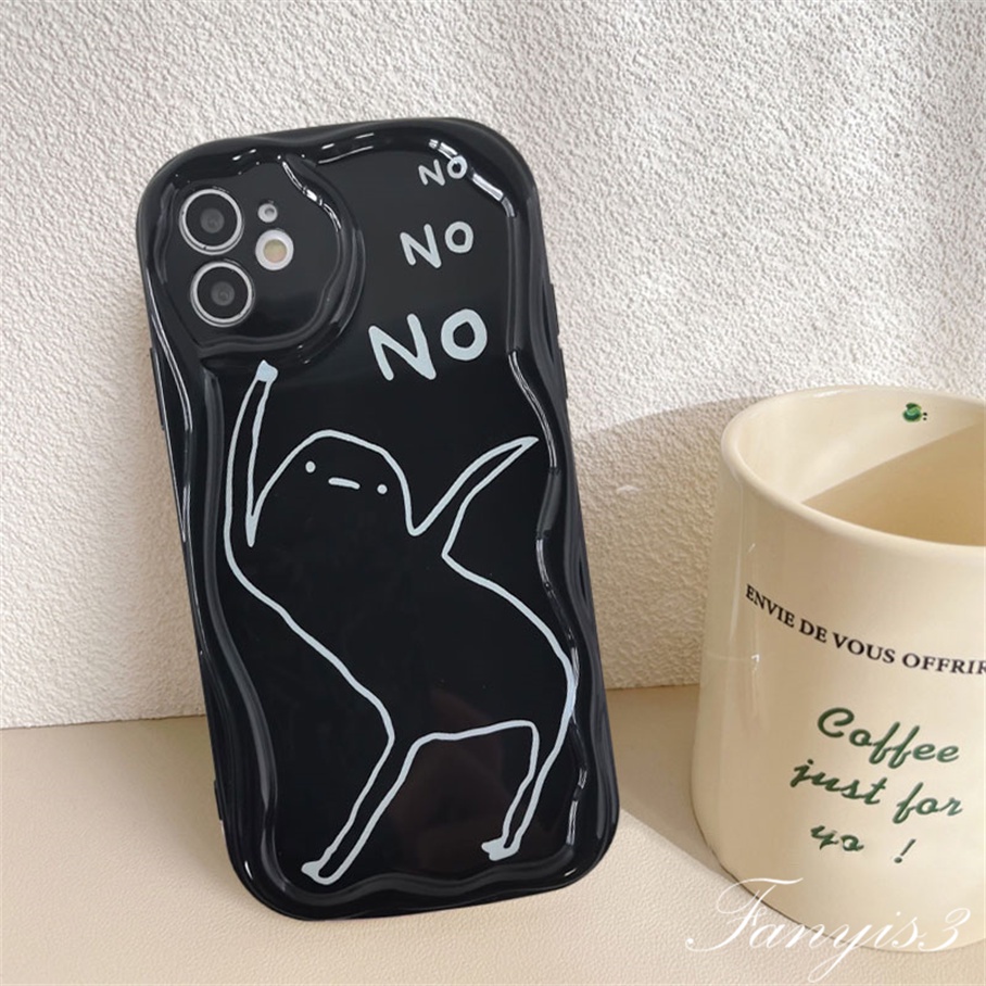 Tương thích cho iphone 14 13 12 11 pro max x xr xs max 8 7 6s plus se 2020 funny line man 3d wavy clear curved edge phone case soft silicon protection cover