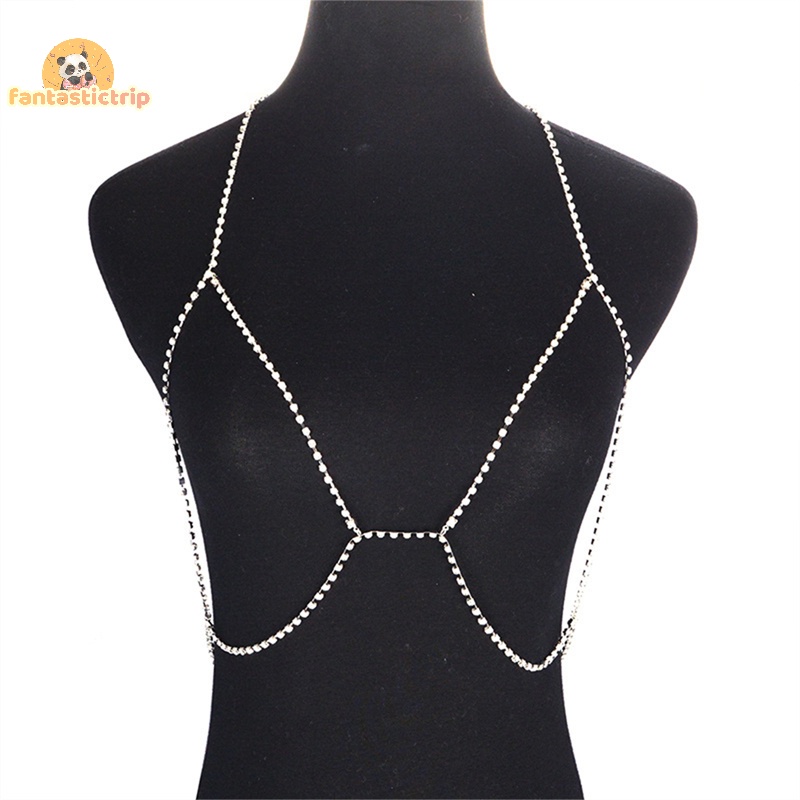 Dây chuyền pha lê phụ nữ thời trang áo ngực khai thác bãi biển mùa hè bralette chuỗi trang sức cơ thể mới