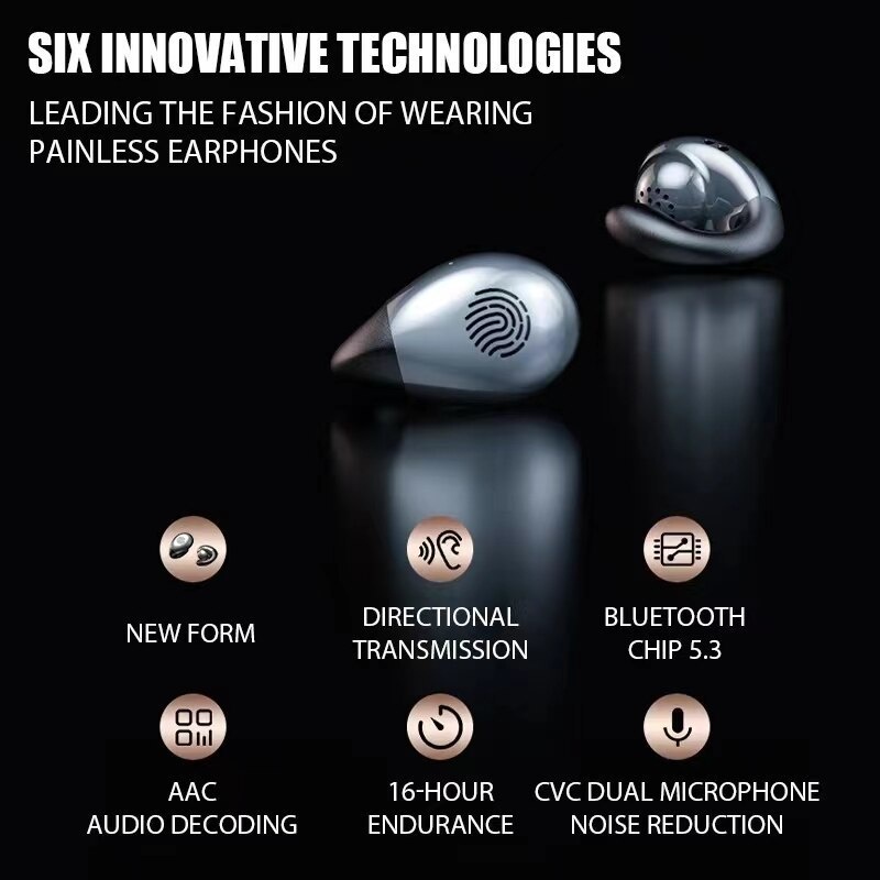 S29 bone conduction concept tai nghe bluetooth 5.2 tai nghe không dây có mic hifi bass trò chơi thể thao tai nghe ear-clip earring