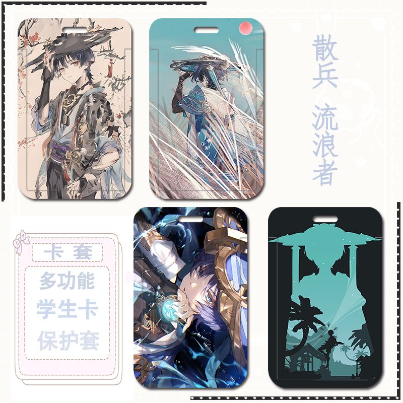 Phim hoạt hình anime genshin impact scaramouche kunikuzushi thẻ tàu điện ngầm thẻ bảo vệ thẻ xe buýt thẻ kiểm soát ra vào thẻ ăn uống có dây treo