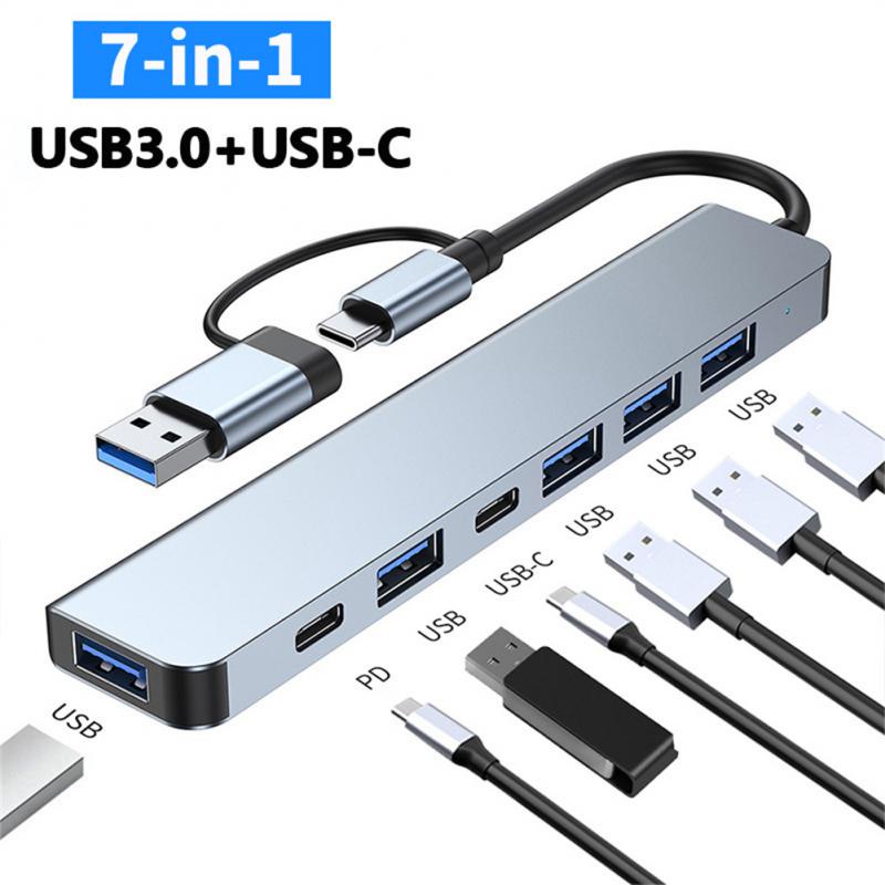 2-trong-1 usb3.0 loại c đế cắm usb c hub 4 cổng usb 2.0 hub pd tf card hub bộ chia mở rộng máy tính bộ chuyển đổi usb