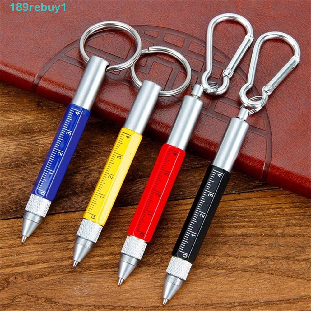 Rebuy1 bút công cụ đa năng trường học văn phòng phẩm chìa khóa bút mini 6 trong 1 bút cảm ứng kim loại
