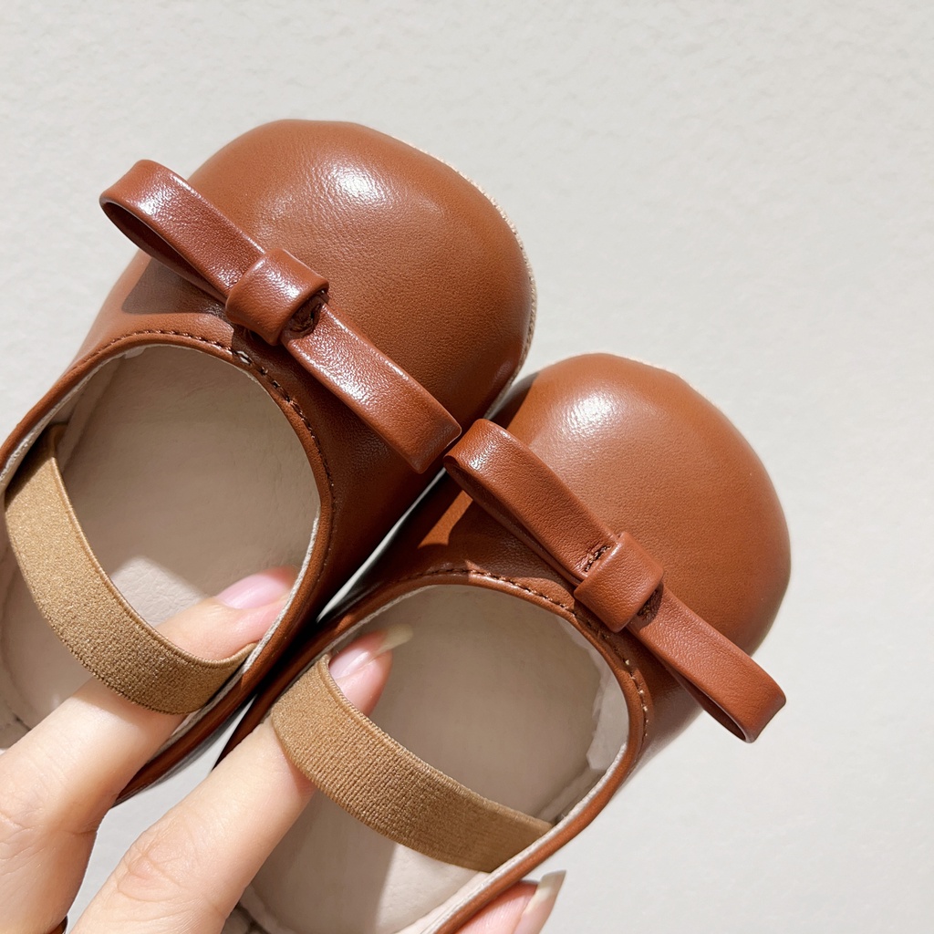 Autumn baby girl phong cách hàn quốc giày da nhỏ girl princess retro all-match single shoes anti-slip soft sole toddler shoes