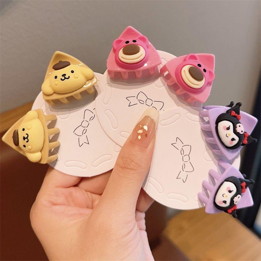 Cabeza cinnamorol mini hair claw, kuromi kawaii my melody bb clip, mini hairpin cartoon duckbill clip trẻ em