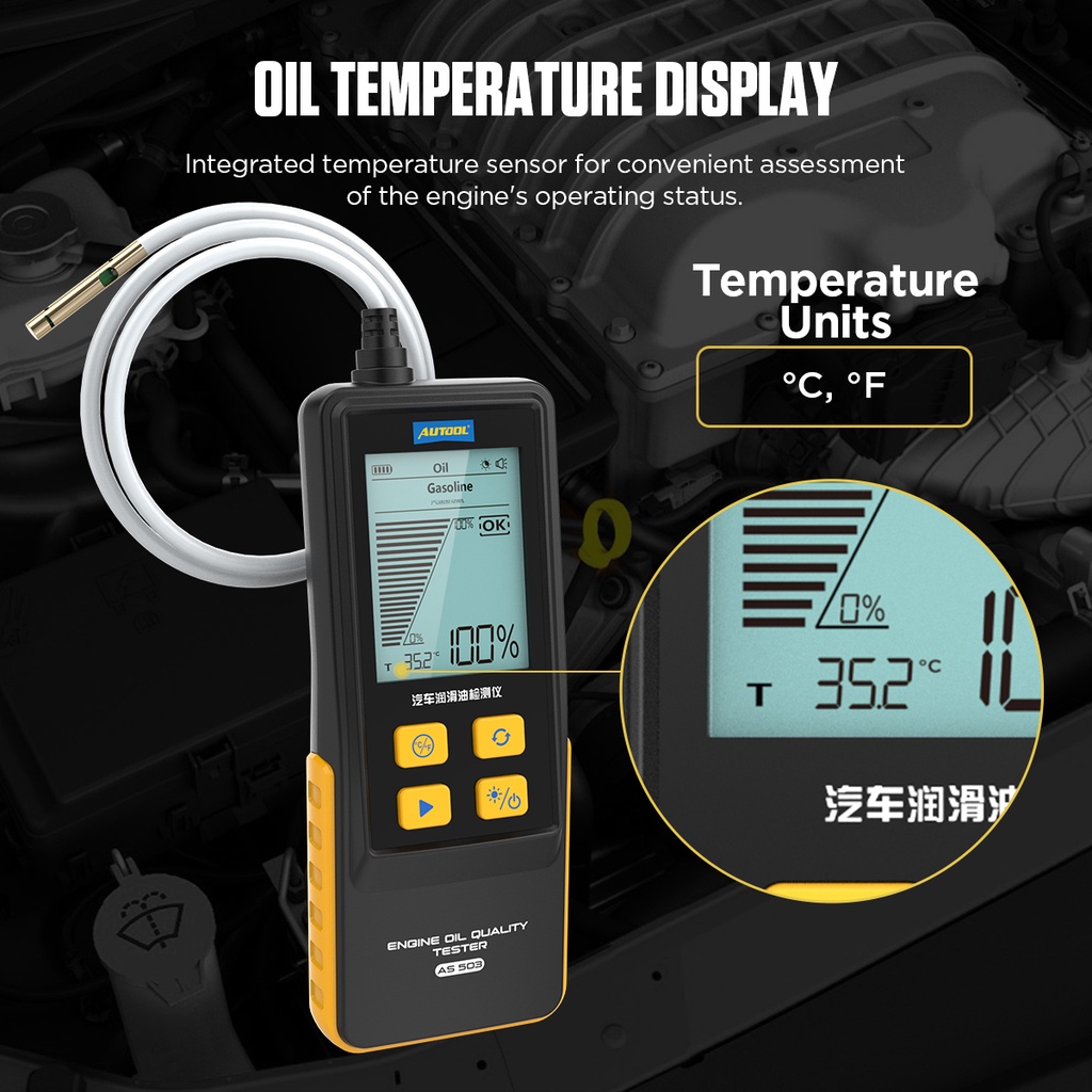 AUTOOL AS503 máy kiểm tra dầu bôi trơn ô tô động cơ diesel công cụ phân tích chất lượng dầu bôi trơn tự động sửa chữa và bảo trì