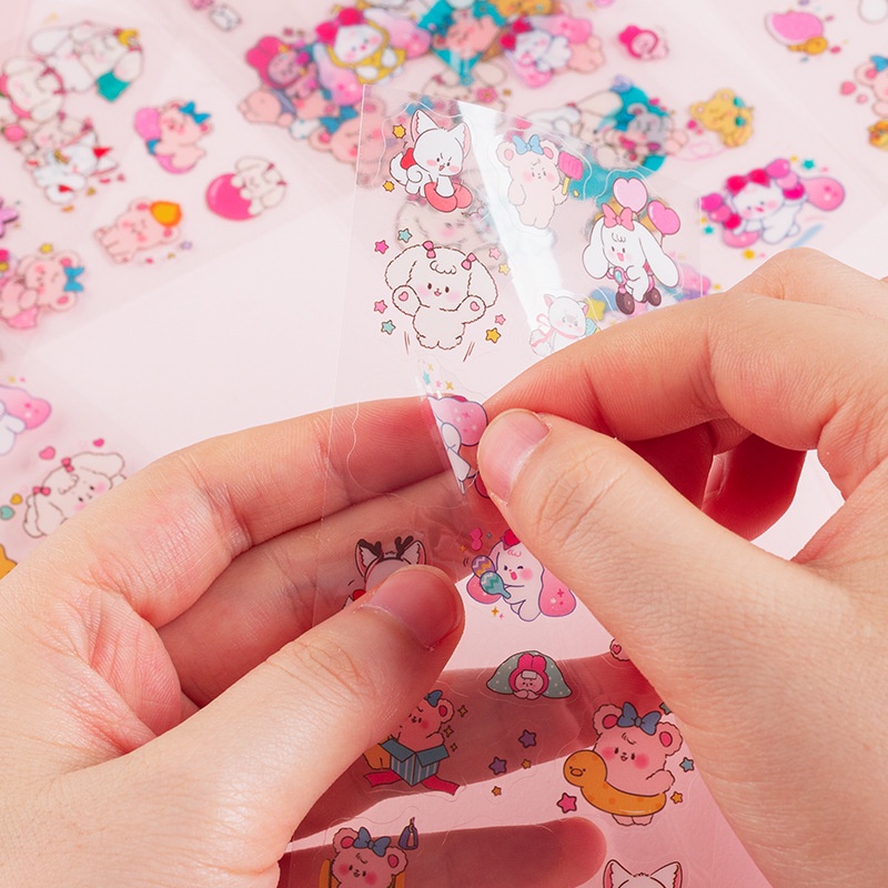 10 cái / gói phim hoạt hình pet planet series sticker túi sinh viên văn phòng phẩm tay sổ cái hộp đựng điện thoại chai nước vật liệu trang trí hình dán dễ thương