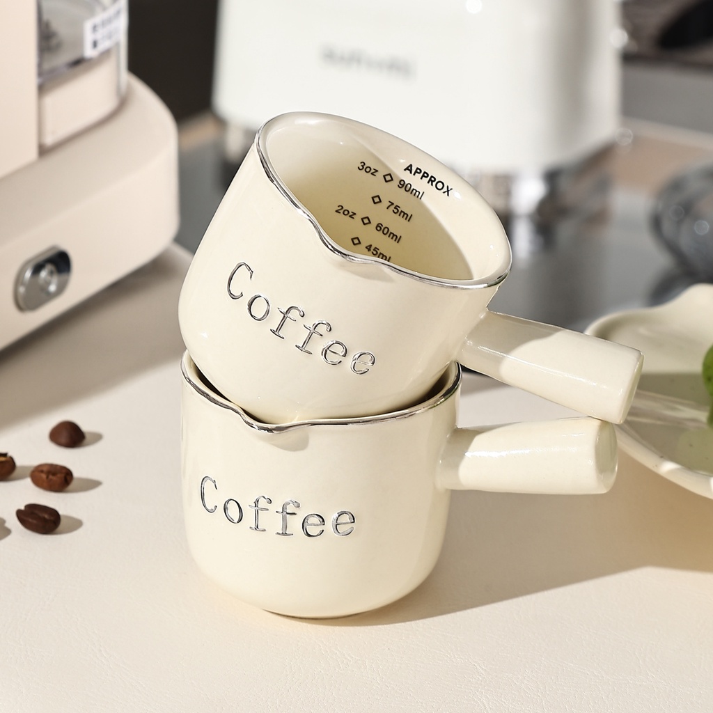 high-value italian espresso cup with scale high-end gốm sứ tinh tế đo lường cốc chiết tách cốc sữa nhỏ