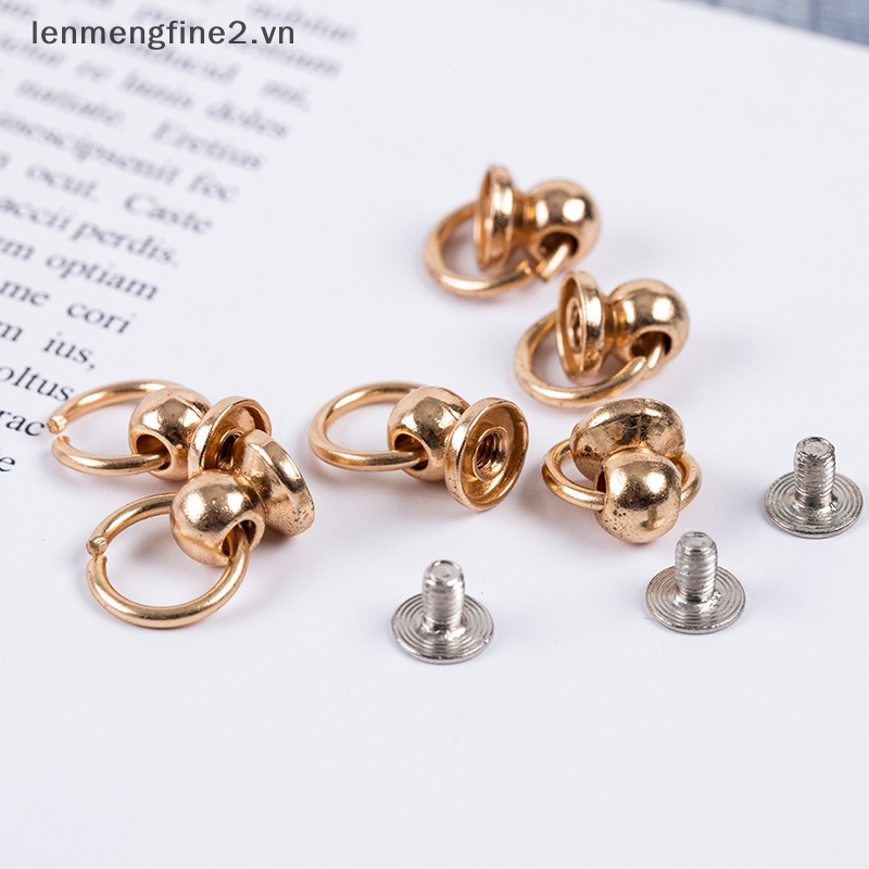 10 cái 8mm nút kim loại o ring stud screwback craft bag điện thoại đinh vít đinh tán