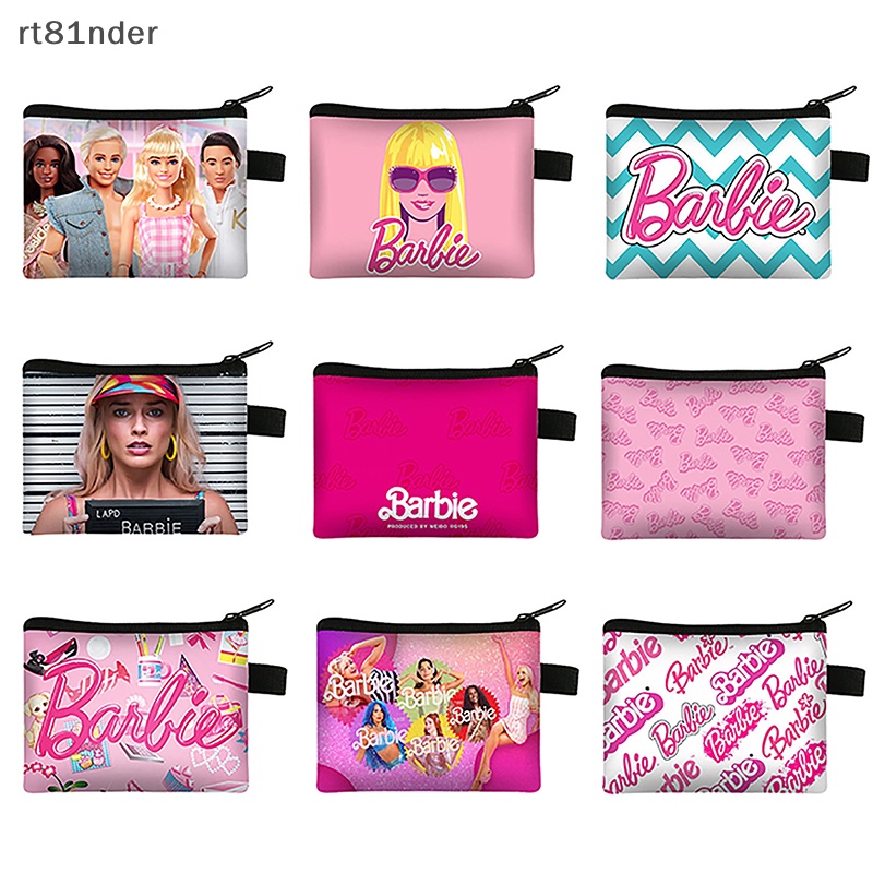 Rt thời trang kawaii barbie ví tiền xu anime trẻ em di động mini dây kéo ví hoạt hình túi lưu trữ túi quà tặng đồ chơi n