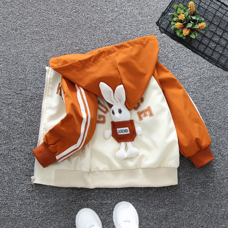 Áo Khoác Mỏng In Hình Thỏ Dễ Thương Thời Trang Xuân Thu Cho Bé Gái
