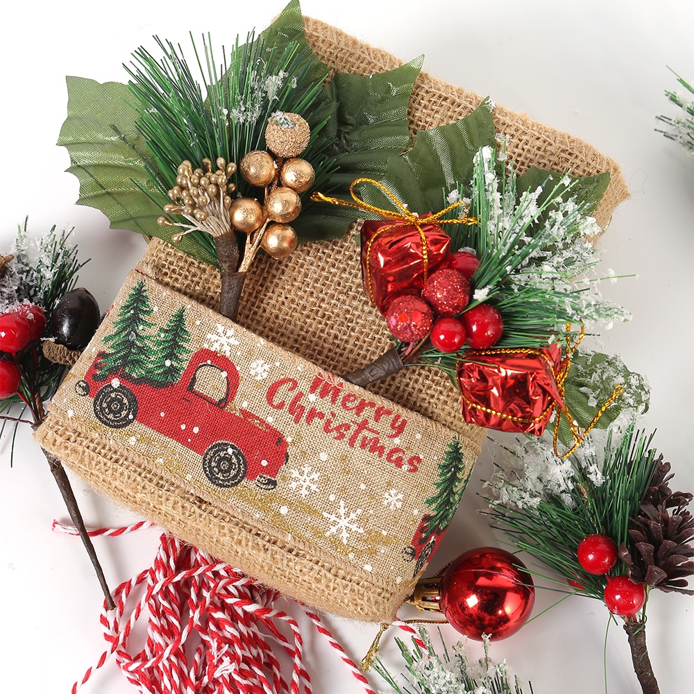 Trang trí giáng sinh nhân tạo berry pine needle bouquet xmas tree đồ trang trí cho nhà năm mới hộp quà phụ kiện đồ trang trí