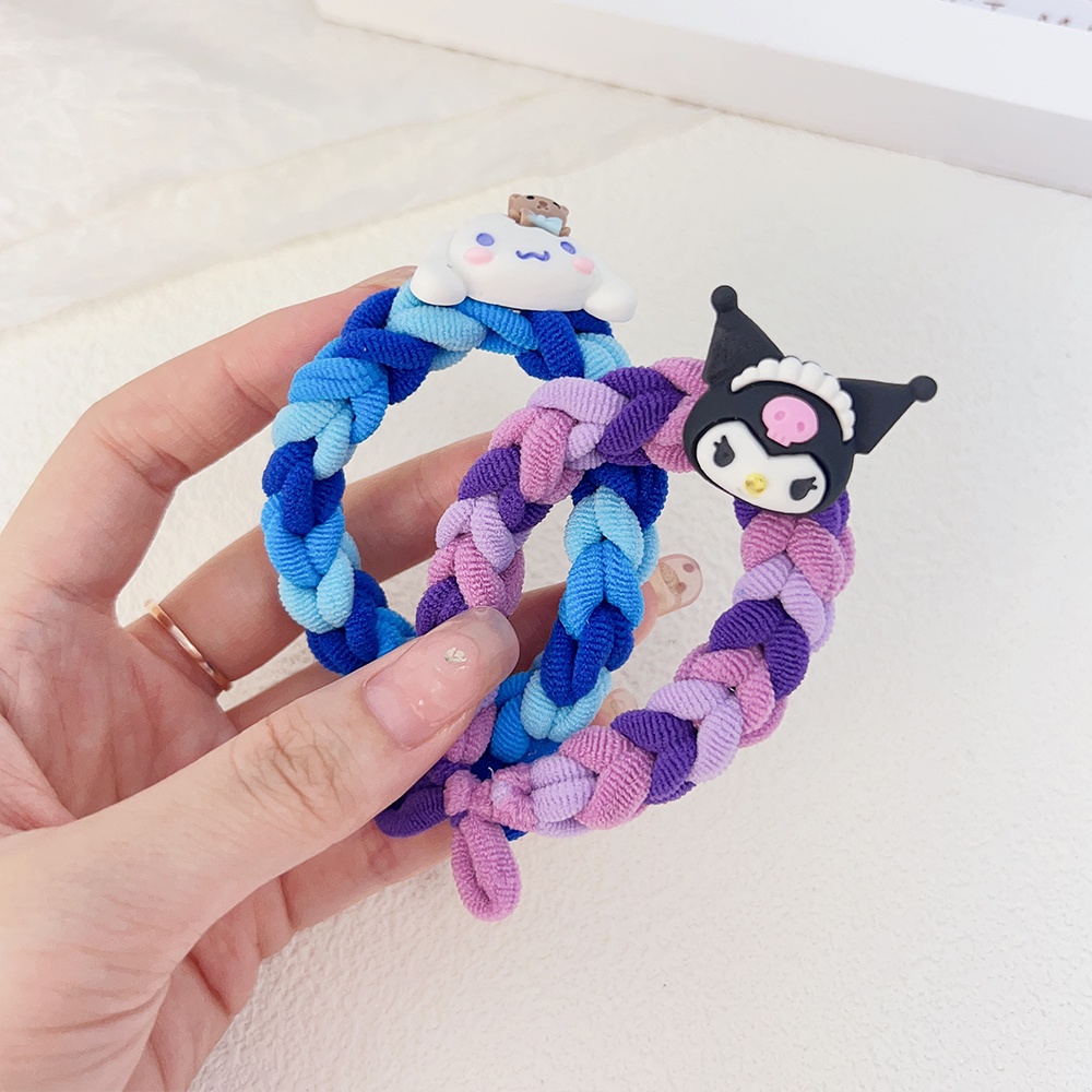 Sanrio Dây Buộc Tóc Đuôi Ngựa Bằng Nhựa resin Co Giãn Phong Cách Hoạt Hình kuromi Dễ Thương diy Cho Bé Gái y2k