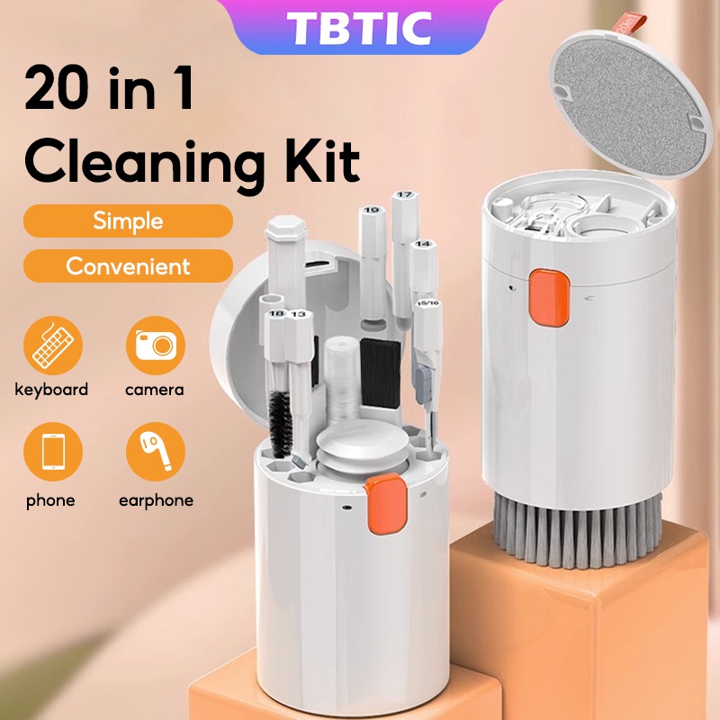 Tbtic 20 in 1 cleaning kit bàn chải đa chức năng cho tai nghe bàn phím máy ảnh điện thoại máy tính bảng máy tính xách tay màn hình tai nghe bút