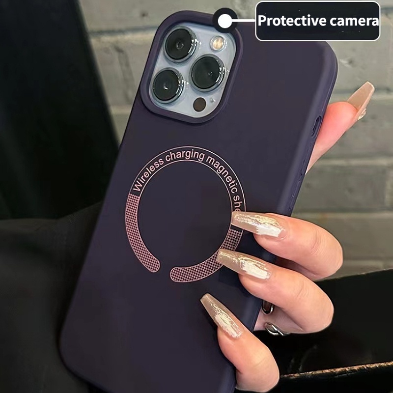 Ốp Điện Thoại Silicon gel Nam Châm Sang Trọng Cho iPhone 11 Pro Max 12 Pro Max 13 Pro Max 14 Pro Max