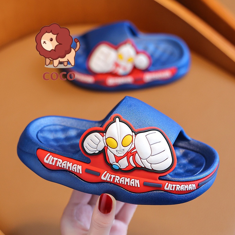 Dép Đi Trong Nhà Đế Dày Chống Trượt In Hình Ultraman Dành Cho Bé Trai