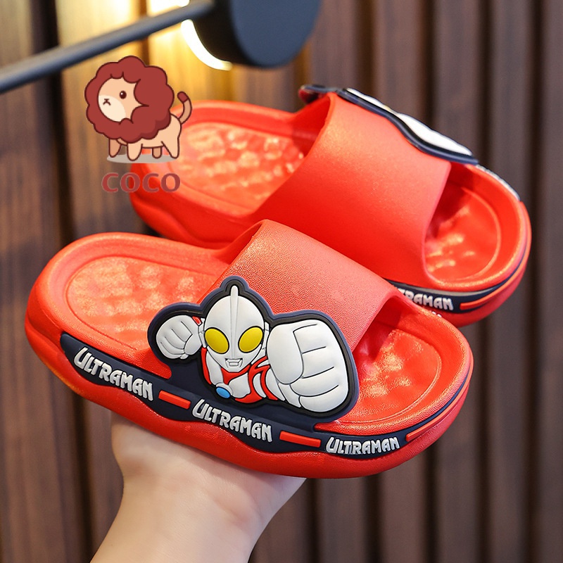 Dép Đi Trong Nhà Đế Dày Chống Trượt In Hình Ultraman Dành Cho Bé Trai