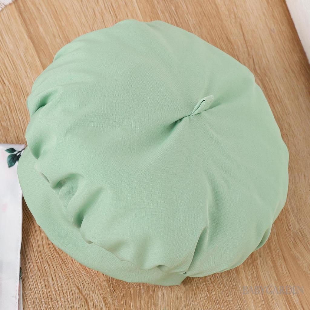 Set Đồ Mùa Hè 3 Món Gồm Áo Tay Cộc Có Nút Cài Màu Xanh Lá + Váy Hoa + Mũ Cho Bé Gái 4-7 Tuổi