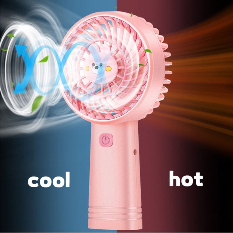 Quạt Điện USB Mini Cầm Tay Hoạt Hình Có Thể Sạc Lại Tiếng Ồn Thấp