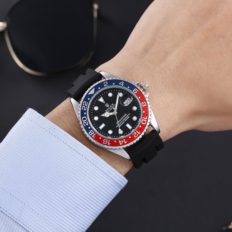 Đồng Hồ Quartz Mặt Tròn Dây Silicone Thời Trang Doanh Nhân Hàng Đầu Năm 2023