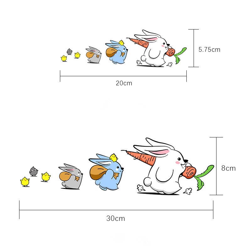 Miếng Dán Trang Trí Xe Hơi Hình Thỏ Hoạt Hình Dễ Thương DIY