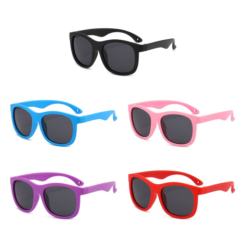 Kính Chống Nắng Ngoài Trời Gọng Vuông Bằng Silicone Thời Trang Dành Cho Bé Trai Và Bé Gái