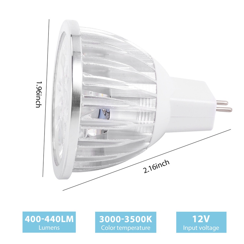 Bóng Đèn LED Ánh Sáng Trắng Ấm 4 * 1W GU5.3 MR16 12V
