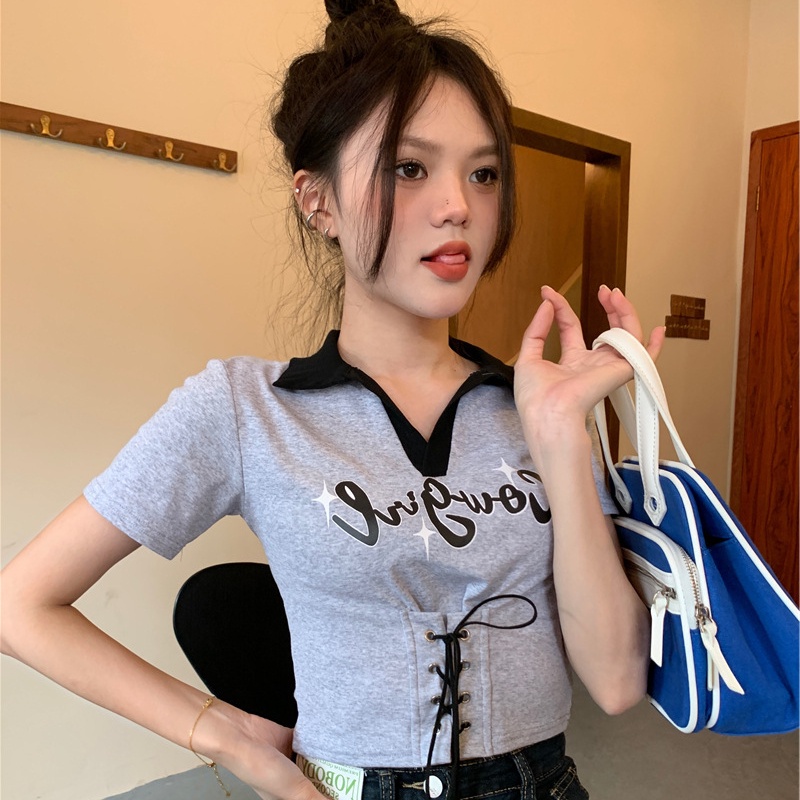 IELGY  Áo Thun Ngắn Tay In Chữ IELGY   Thời Trang Nữ