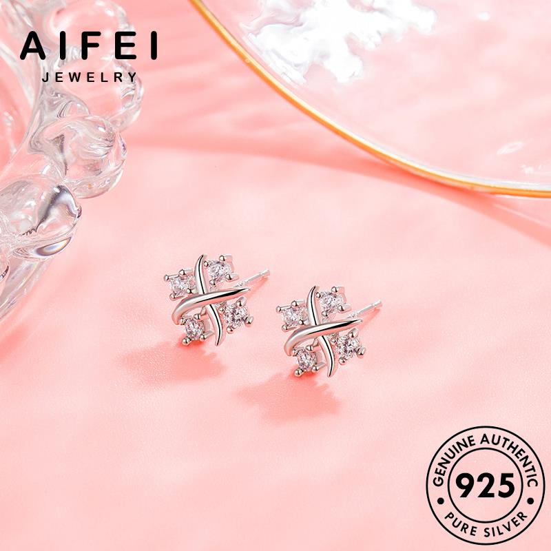 AIFEI JEWELRY xỏ thật Thời trang vàng tai khuyên cương tròn thời moissanite nữ bạc phụ kiện hàn bản quốc kim tua bông tính vuông 925 cá nguyên sức vành E178