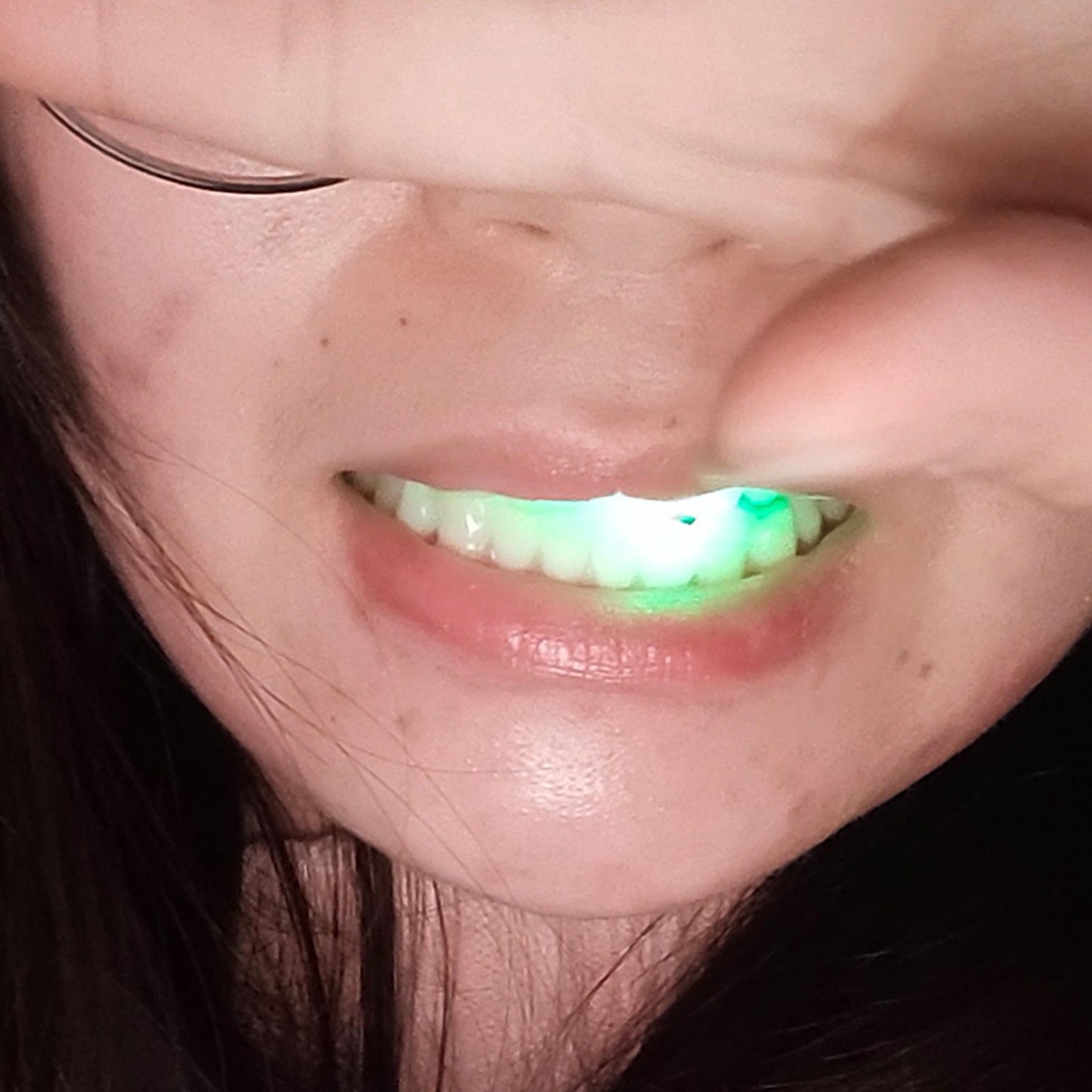 Hàm Răng Giả Có Đèn Led Phát Sáng Cho Halloween Rave Q9W1