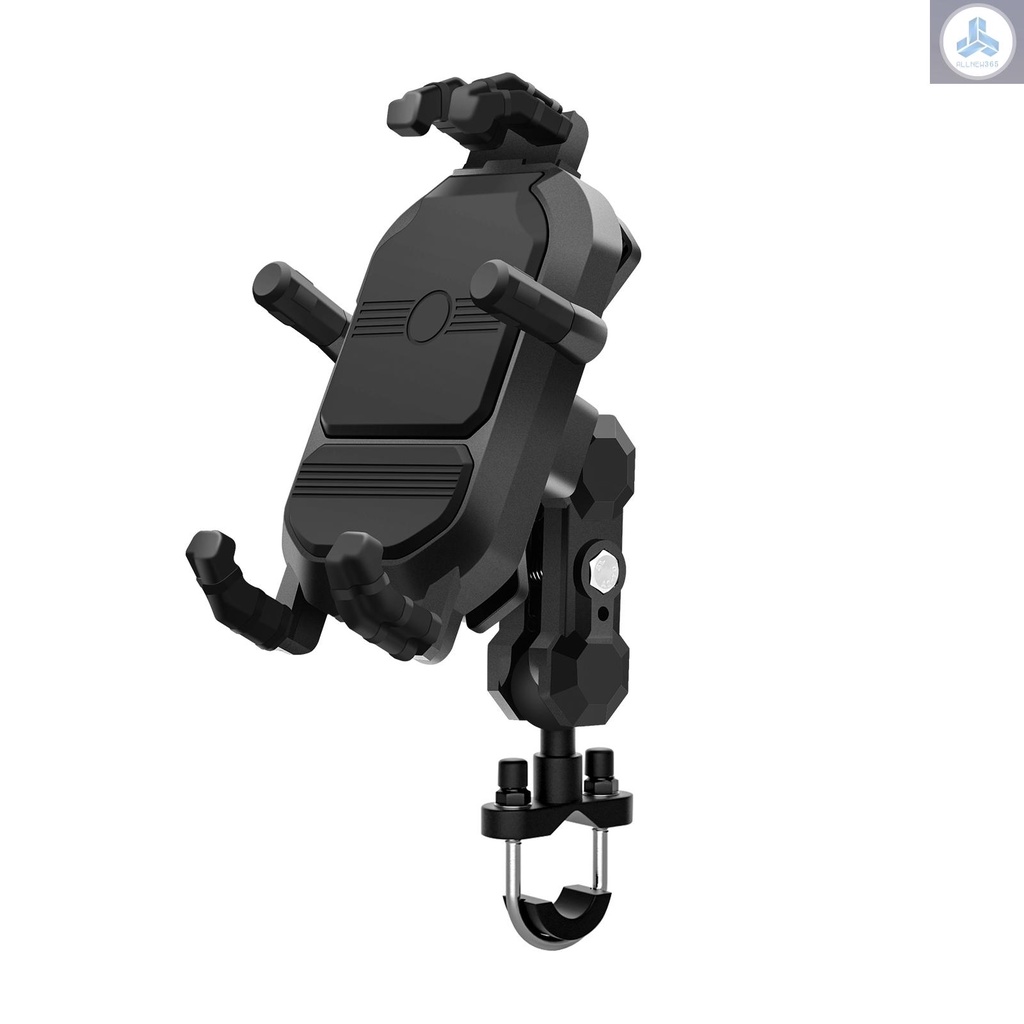 Motorcycle Phone Mount Holder Waterproof Motorcycle Cell Phone Holder Anti-theft 360° Rotation Motorbike Handlebar Mount for 3.5-6.5inch Phone