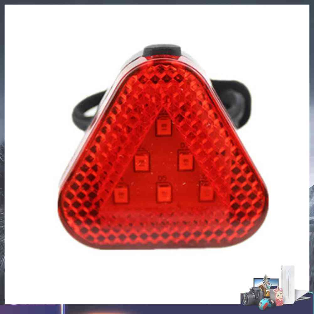 Đèn Hậu Xe Đạp 6 Bóng LED Hình Tam Giác 10LM 3 Chế Độ Chống Nước