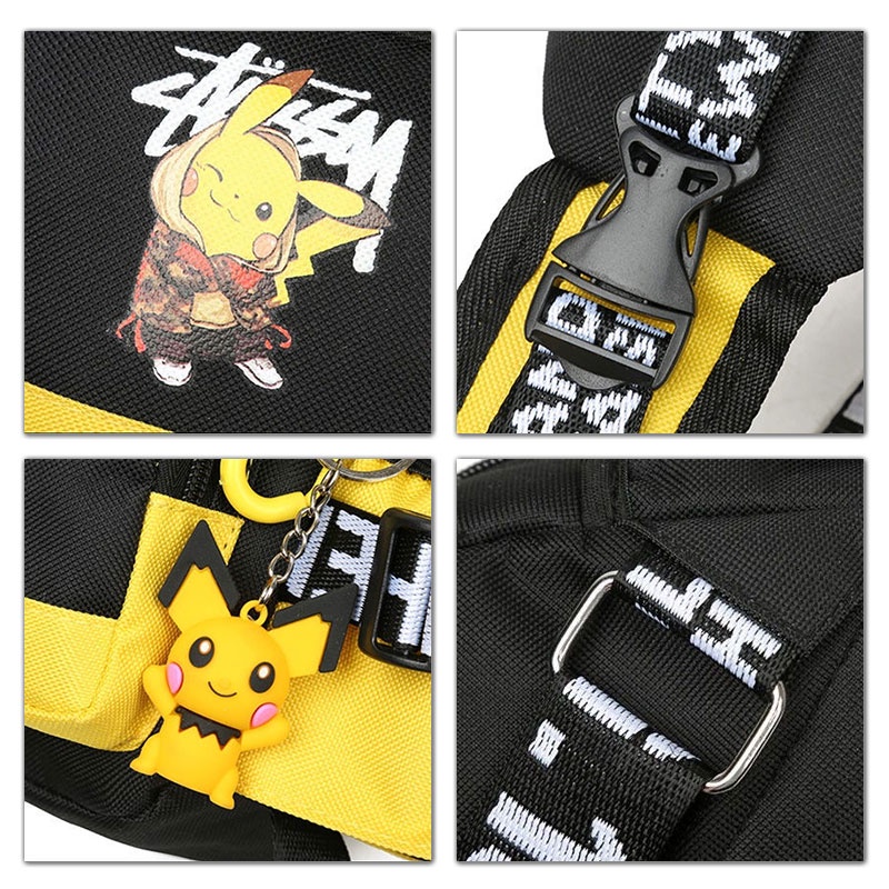 SUPERCUTE Túi Đeo Chéo Hình Pikachu Thời Trang Phương Tây Cho Bé