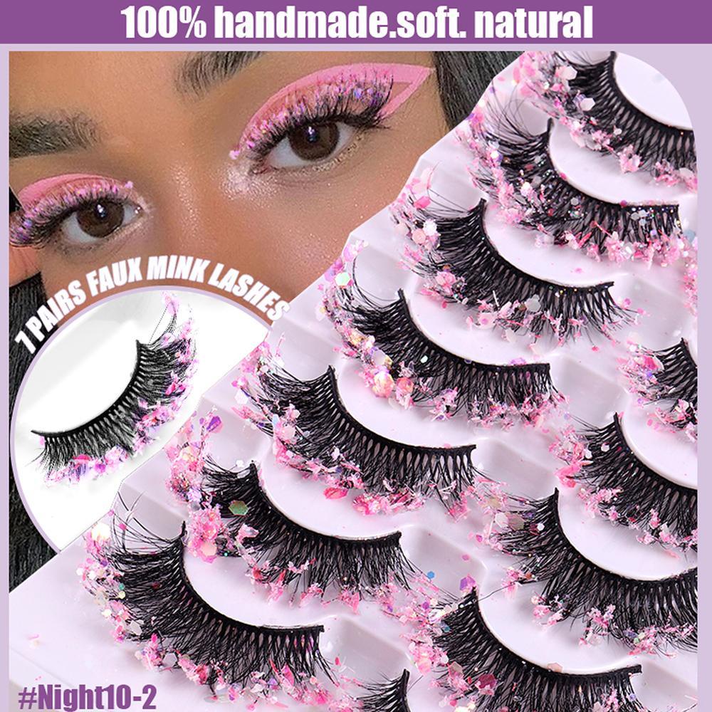 Set 7 Cặp Lông Mi Giả 8D Bằng Lông Chồn Hóa Trang Halloween