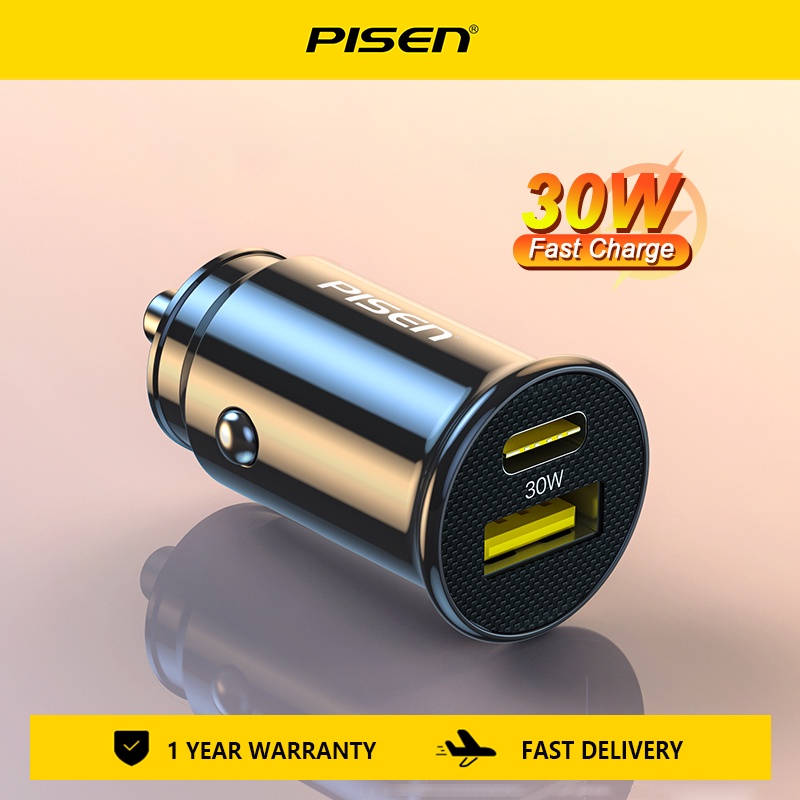 Tẩu Sạc Nhanh Pisen 18W USB 30W Type C Cho Iphone 14 13 Pro