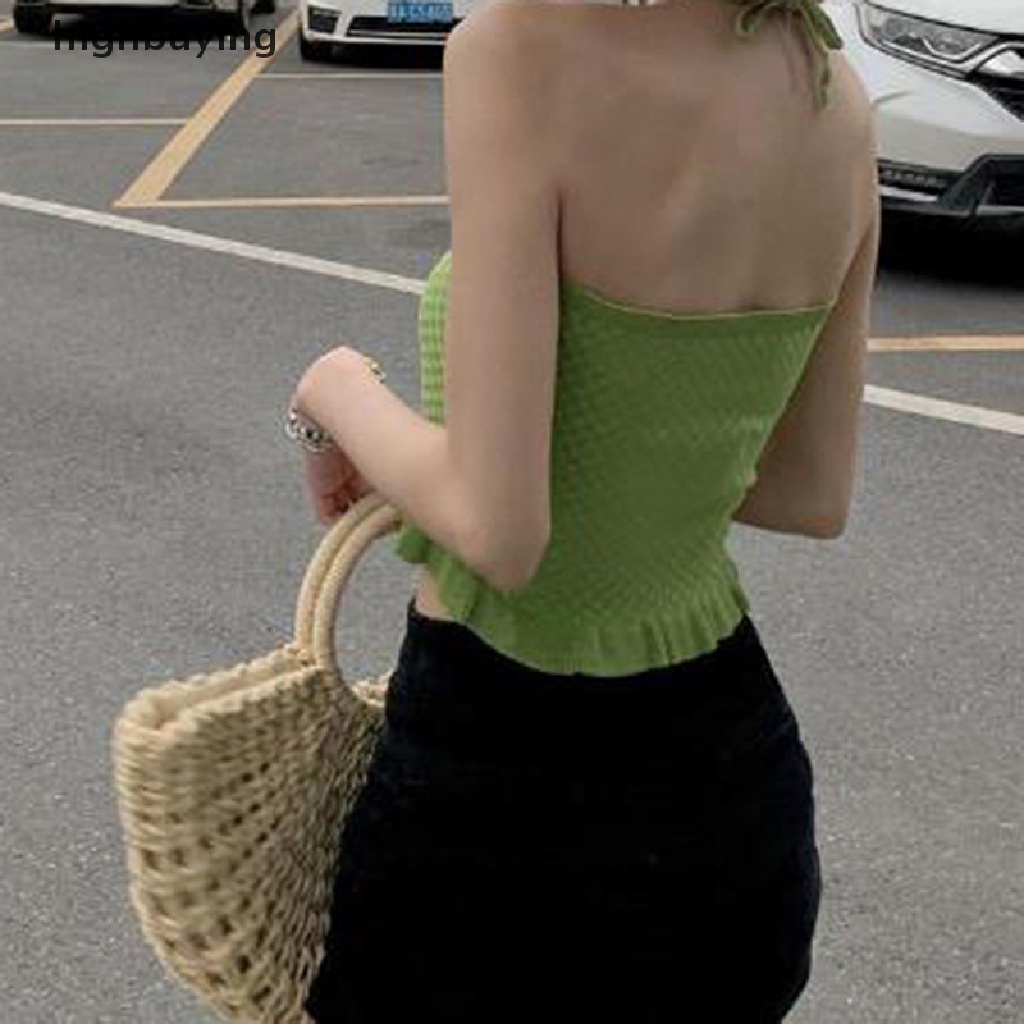 Áo Croptop Dệt Kim Ôm Dáng Phong Cách Đường Phố Gợi Cảm Cho Nữ