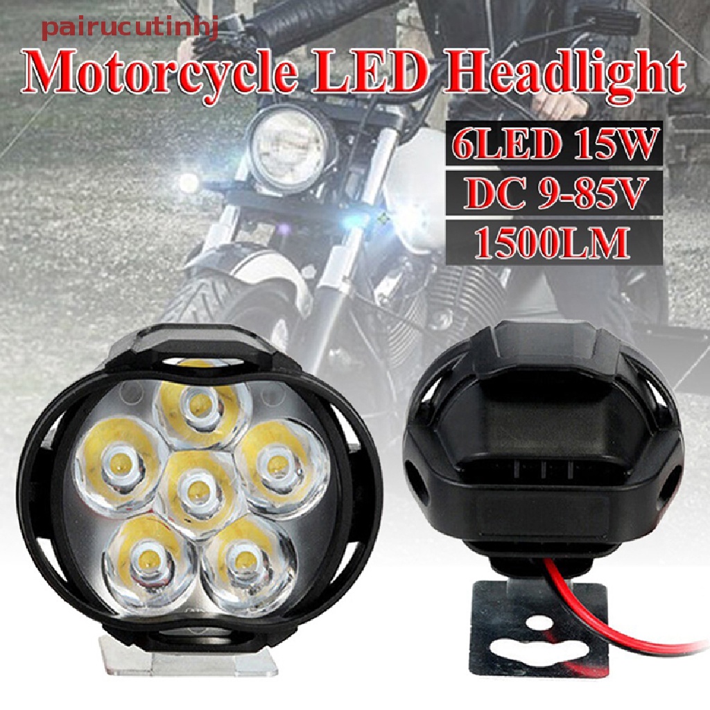 Cặp Đèn Pha 6 Bóng LED Ánh Sáng Trắng Độ Sáng Cao Chuyên Dụng Cho Xe Mô Tô