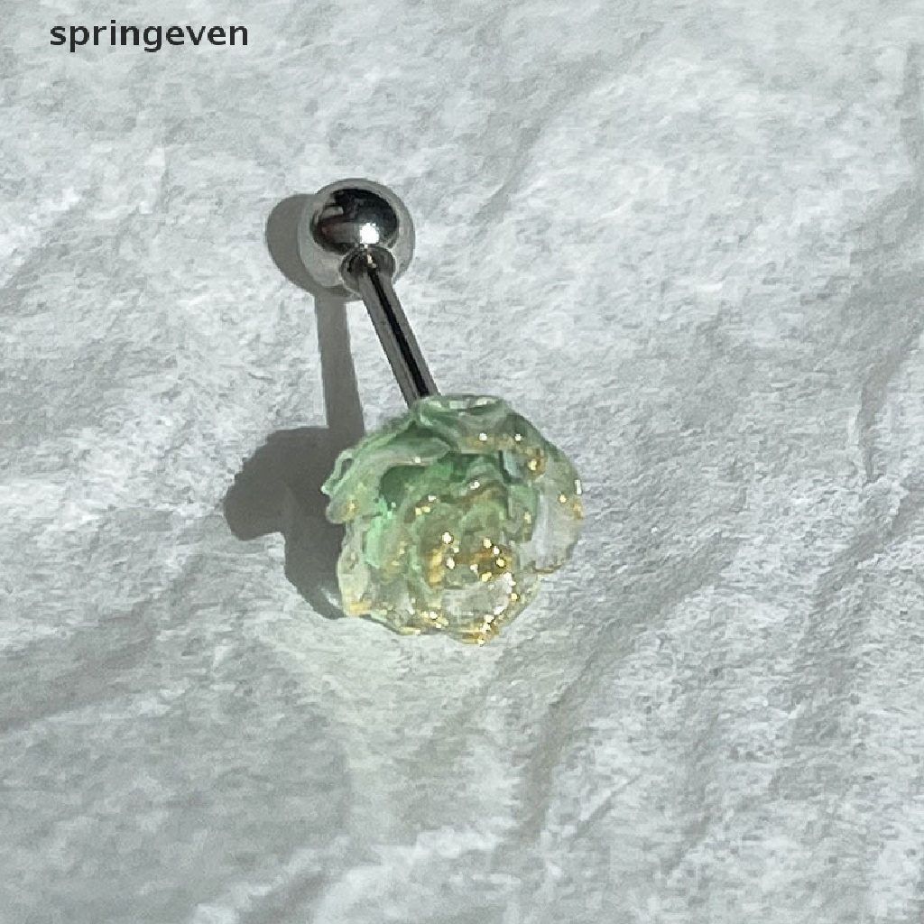 1 Đôi Bông Tai Hình Hoa Trà Lãng Mạn Bằng Thép Không Gỉ Chống Dị Ứng