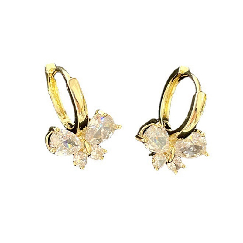 Đôi Khuyên Tai Dài Đính Đá Hình Bướm Thời Trang Cho Nữ