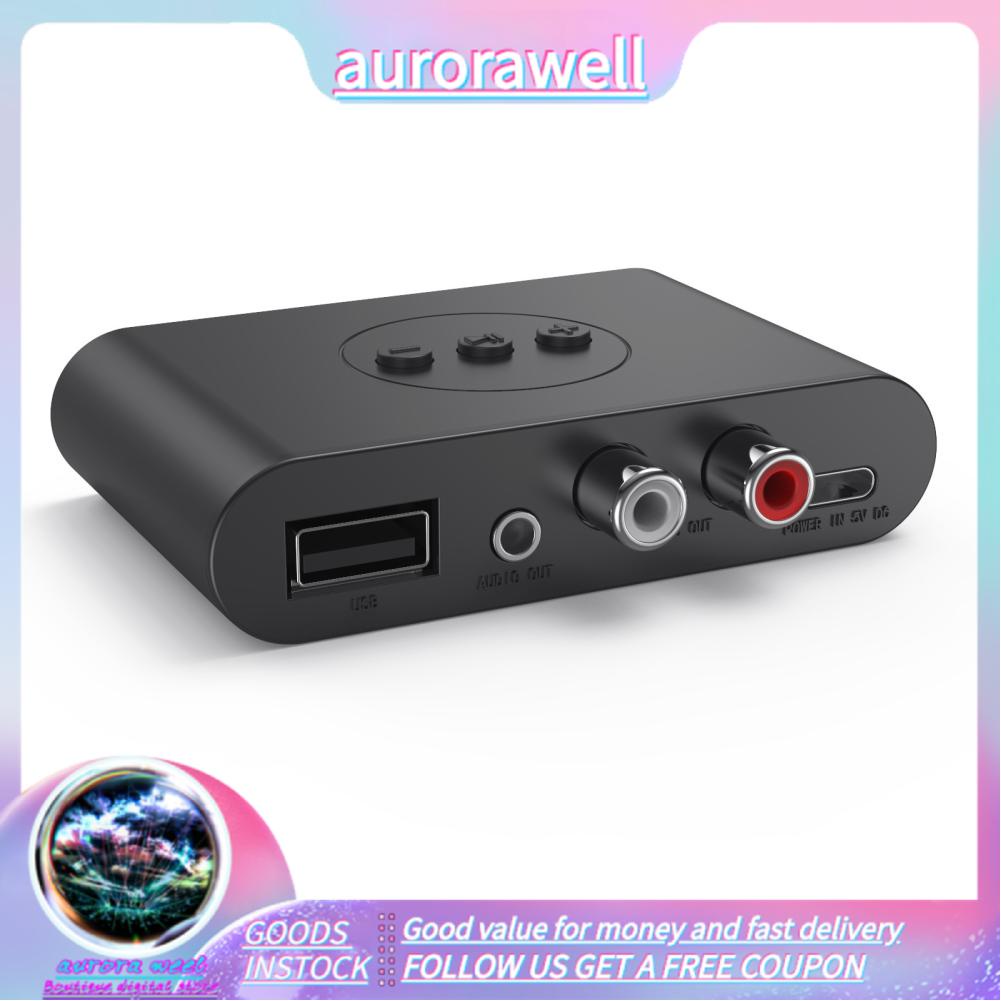 Aurorawell NFC 5.0 Receiver Multifunction Automatic Hands Free Call USB Adapter 32.8ft Range for Car Speakers