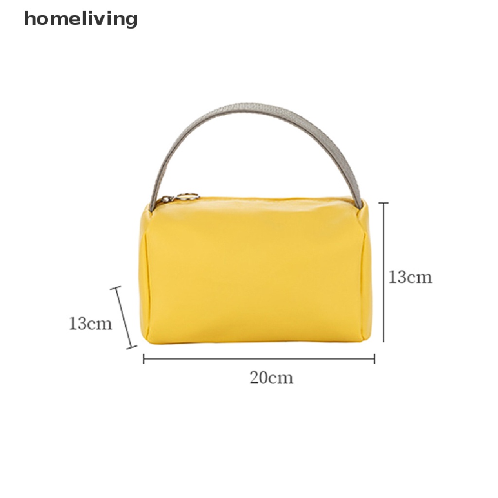 Túi Đựng Mỹ Phẩm Cầm Tay Da PU Màu Kẹo Sức Chứa Lớn Chống Thấm Nước