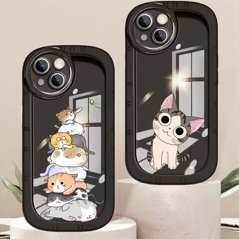 Ốp Điện Thoại TPU Silicon Trong Suốt Chống Sốc In Hình Mèo Dễ Thương Cho IPhone 14 11 13 12 Pro XS Max X XR 7 + 8 6S Plus