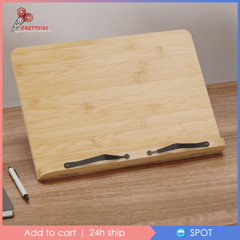 [Prettyia1] Giá Đỡ Sách Bằng Tre Với Các Góc Có Thể Điều Chỉnh