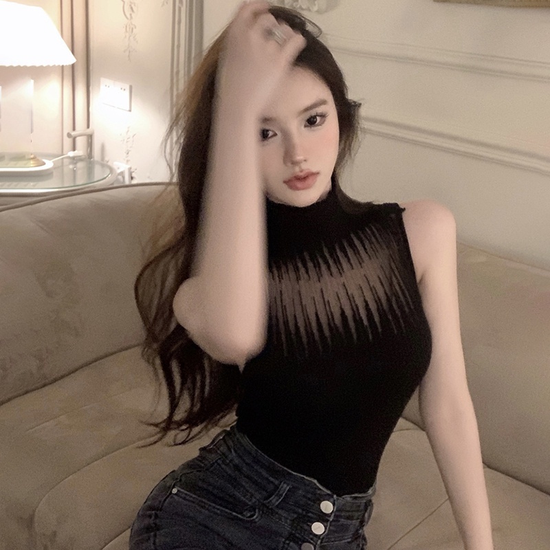 Áo Tank Top Dệt Kim Sát Nách Màu Sắc Thanh Lịch Dành Cho Nữ