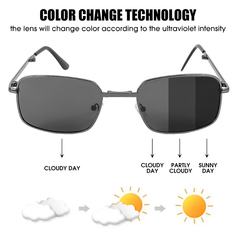 Kính Mát Phân Cực Mặt Vuông Gọng Kim Loại Gấp Gọn Thời Trang Mùa Hè Cho Nam Và Nữ