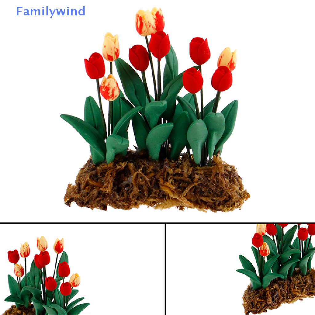 1 Đồ trang trí Chậu Hoa Tulip Trang Trí Nhà Búp Bê Tỉ Lệ 1: 12
